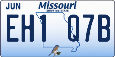 MO license plate EH1Q7B