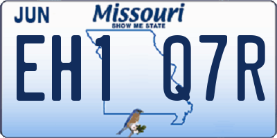 MO license plate EH1Q7R