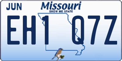 MO license plate EH1Q7Z