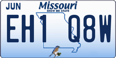 MO license plate EH1Q8W