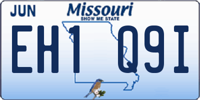 MO license plate EH1Q9I