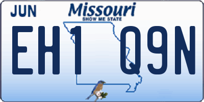 MO license plate EH1Q9N