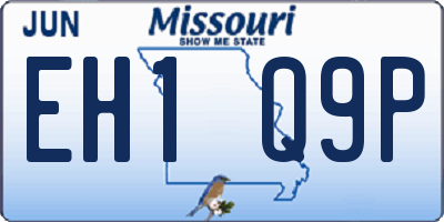 MO license plate EH1Q9P