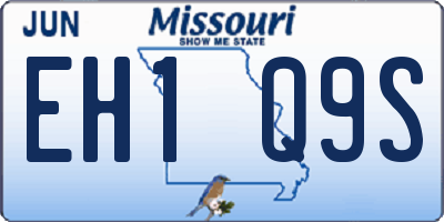 MO license plate EH1Q9S