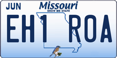 MO license plate EH1R0A