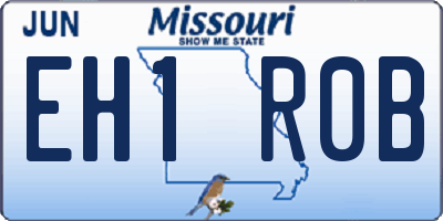 MO license plate EH1R0B