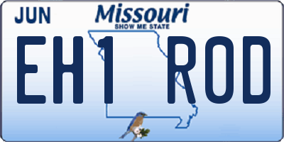 MO license plate EH1R0D
