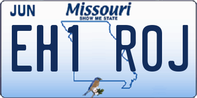 MO license plate EH1R0J