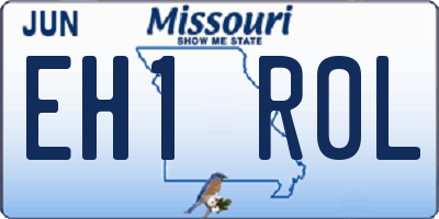 MO license plate EH1R0L