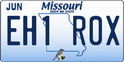 MO license plate EH1R0X