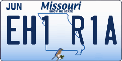 MO license plate EH1R1A