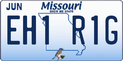 MO license plate EH1R1G