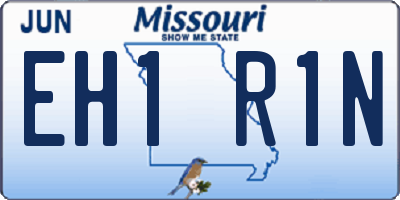MO license plate EH1R1N