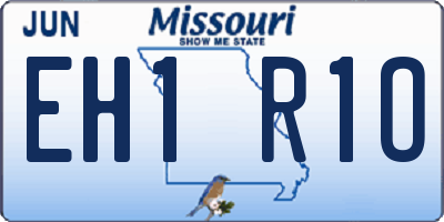 MO license plate EH1R1O