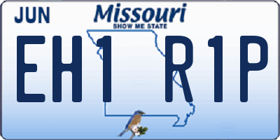 MO license plate EH1R1P