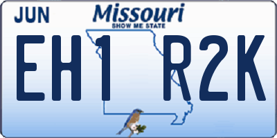 MO license plate EH1R2K