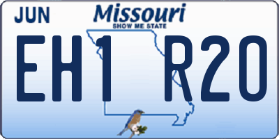 MO license plate EH1R2O