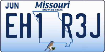 MO license plate EH1R3J