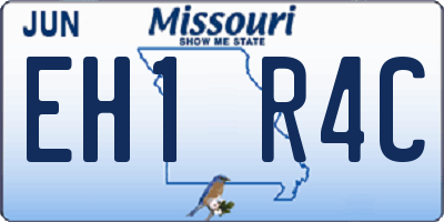 MO license plate EH1R4C