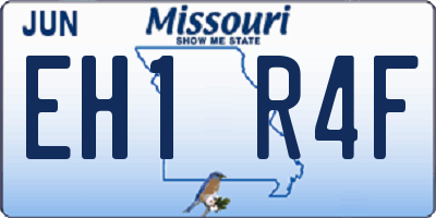 MO license plate EH1R4F