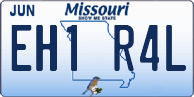MO license plate EH1R4L