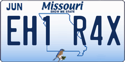 MO license plate EH1R4X