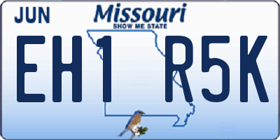 MO license plate EH1R5K