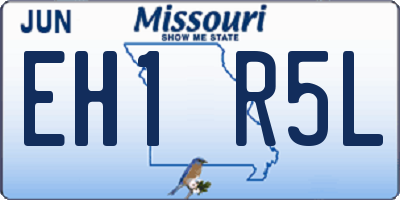 MO license plate EH1R5L