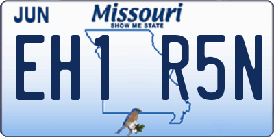 MO license plate EH1R5N