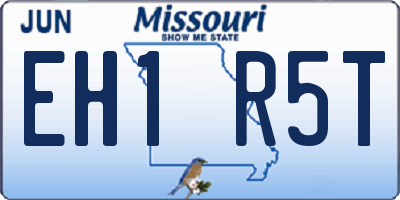 MO license plate EH1R5T