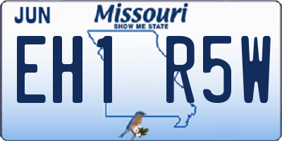 MO license plate EH1R5W
