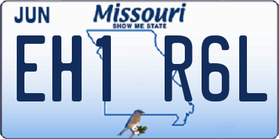 MO license plate EH1R6L