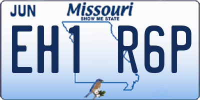 MO license plate EH1R6P