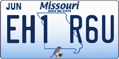MO license plate EH1R6U