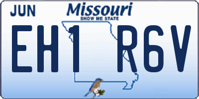 MO license plate EH1R6V