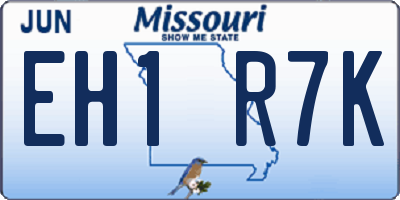 MO license plate EH1R7K