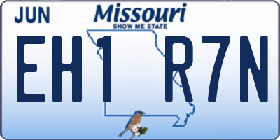 MO license plate EH1R7N