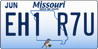 MO license plate EH1R7U