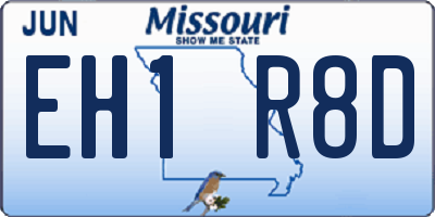 MO license plate EH1R8D
