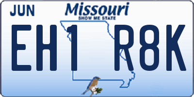 MO license plate EH1R8K