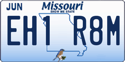 MO license plate EH1R8M