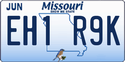 MO license plate EH1R9K