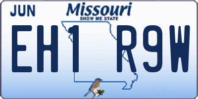 MO license plate EH1R9W