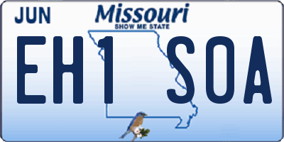 MO license plate EH1S0A