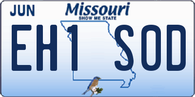 MO license plate EH1S0D