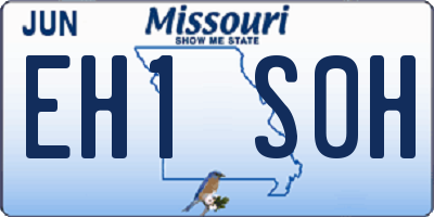 MO license plate EH1S0H