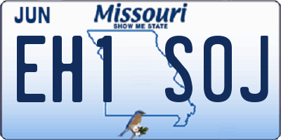 MO license plate EH1S0J