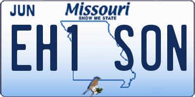 MO license plate EH1S0N