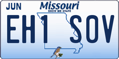 MO license plate EH1S0V