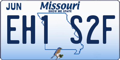 MO license plate EH1S2F